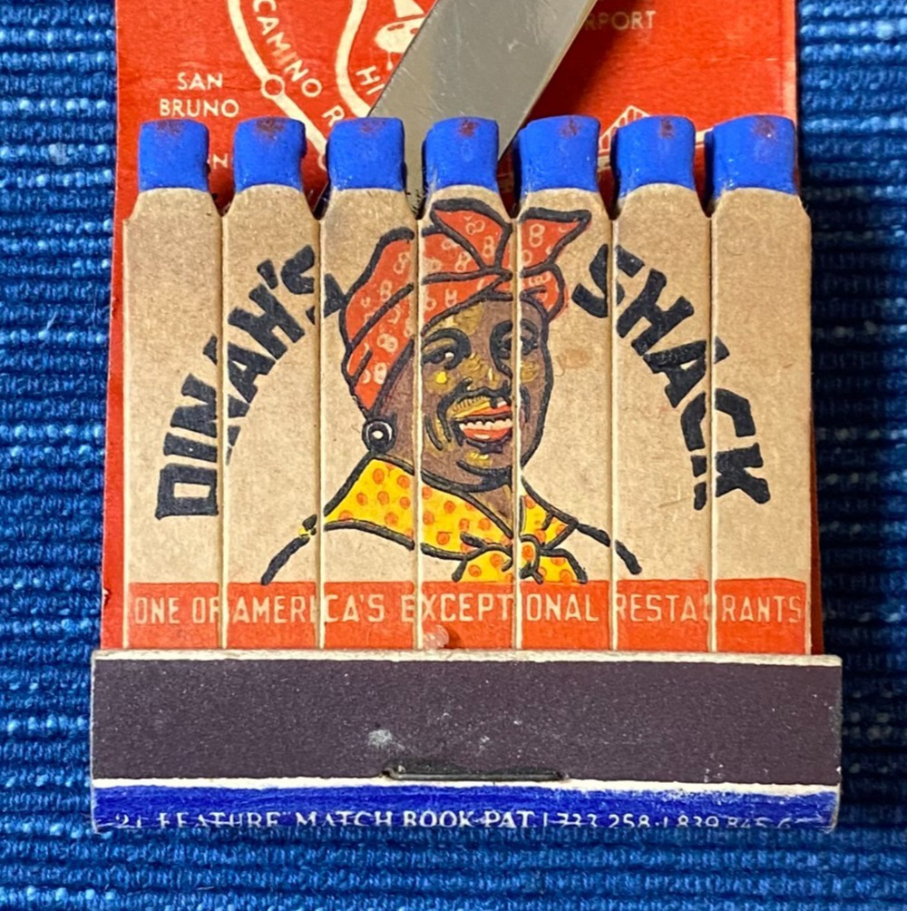 Dinah's Shack Palo Alto CA Vintage 1950s Advertising Feature Matchbook 82A